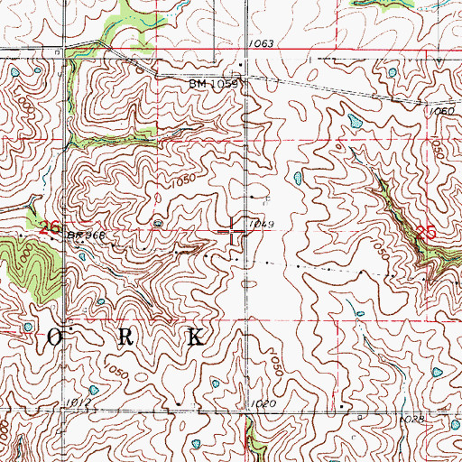 Topographic Map of Elm Branch School (historical), MO