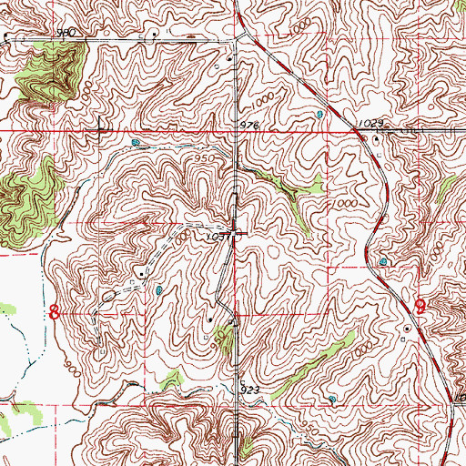 Topographic Map of Mount Vernon School (historical), MO