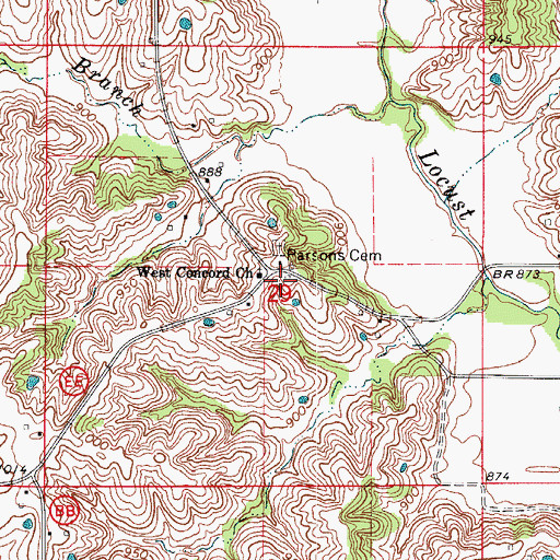 Topographic Map of Hill School (historical), MO