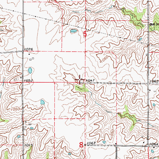 Topographic Map of Means School (historical), MO