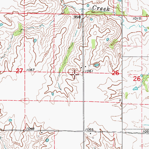 Topographic Map of Vaughn School (historical), MO