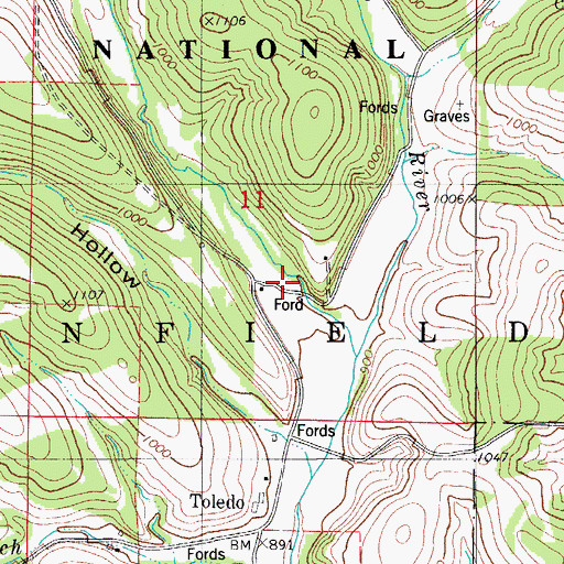 Topographic Map of Tranquility School (historical), MO