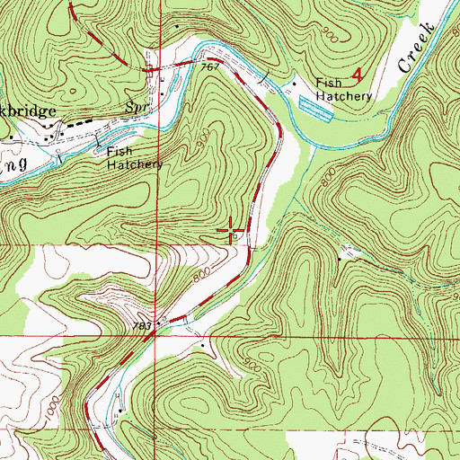 Topographic Map of Lower Brixey School (historical), MO