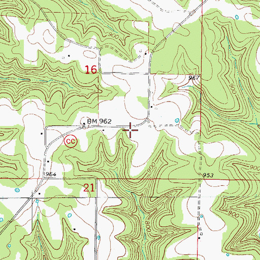 Topographic Map of Cedar Tree School (historical), MO