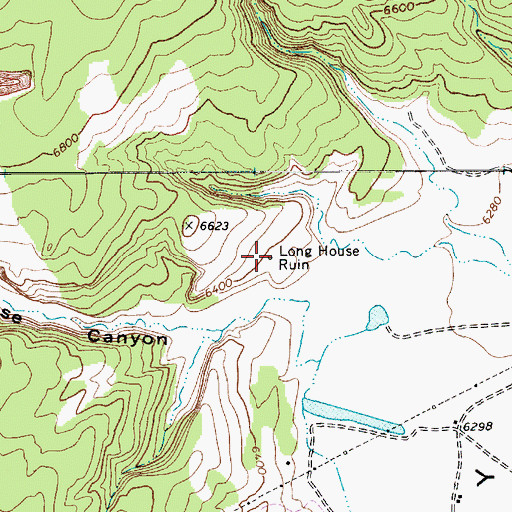 Topographic Map of Long House Ruin, AZ