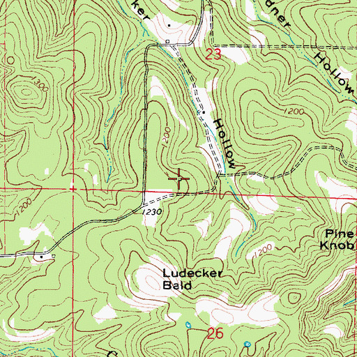 Topographic Map of Evening Shade School (historical), MO