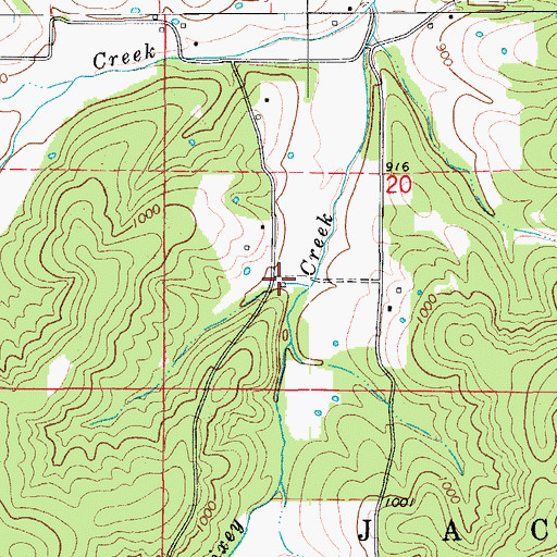 Topographic Map of Upper Brixey School (historical), MO