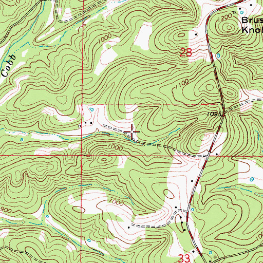 Topographic Map of Brushy Knob School (historical), MO