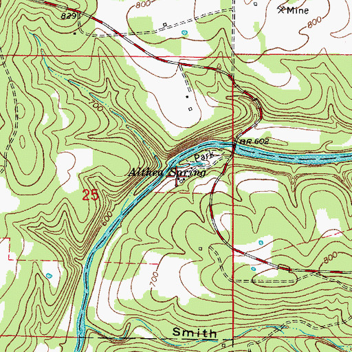 Topographic Map of Althea, MO
