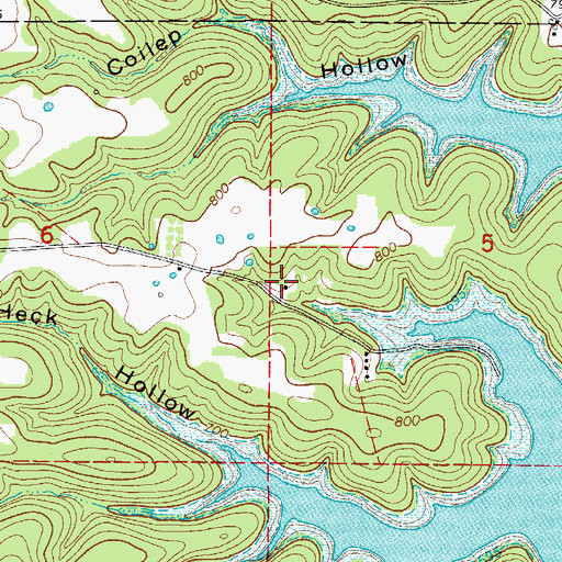 Topographic Map of Mud Point School (historical), MO