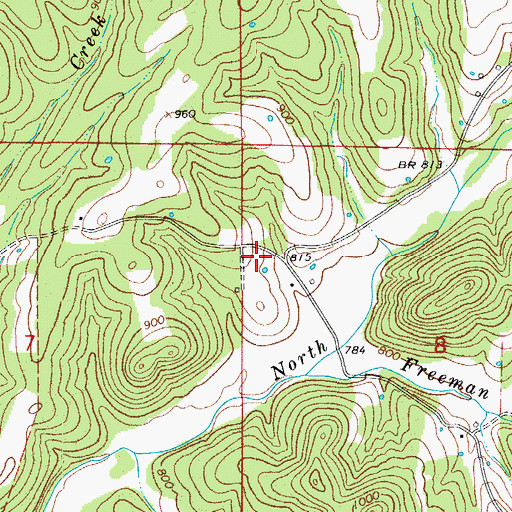 Topographic Map of Pleasant Grove School (historical), MO
