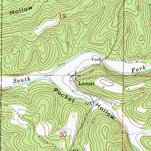 Topographic Map of Locust School (historical), MO