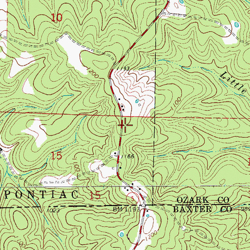 Topographic Map of New Hope School (historical), MO