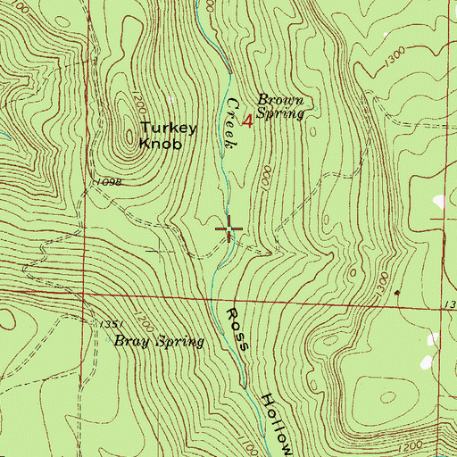 Topographic Map of Ross Hollow, AR