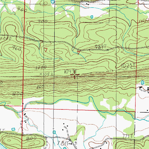 Topographic Map of Ross Mountain, AR