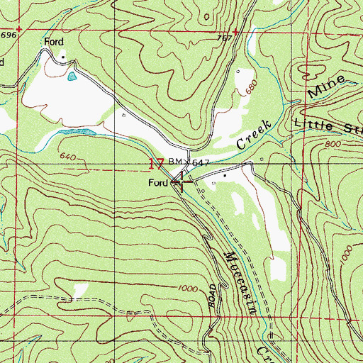 Topographic Map of Ross School, AR