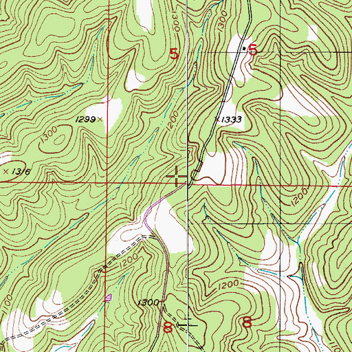 Topographic Map of Endeavor School (historical), MO