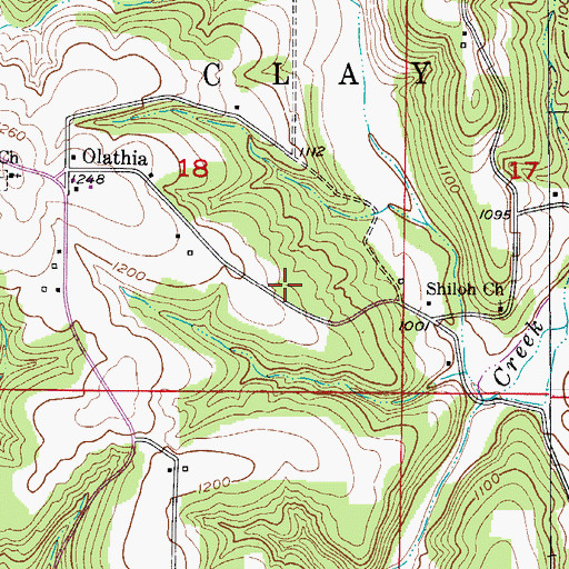 Topographic Map of Shiloh School (historical), MO
