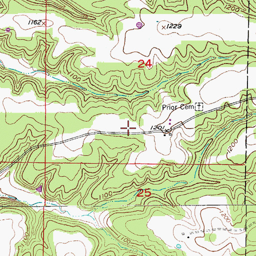 Topographic Map of Mint Springs School (historical), MO