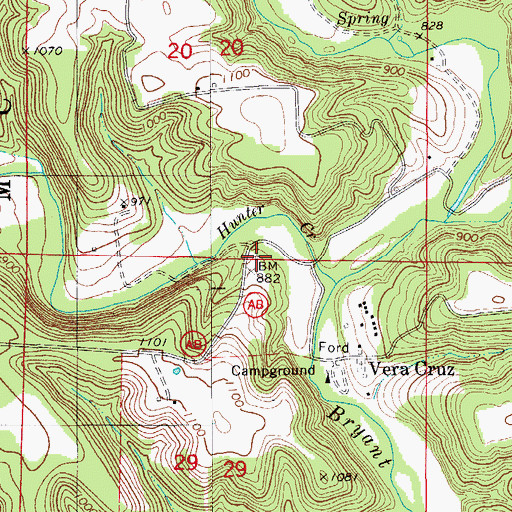Topographic Map of Vera Cruz School (historical), MO