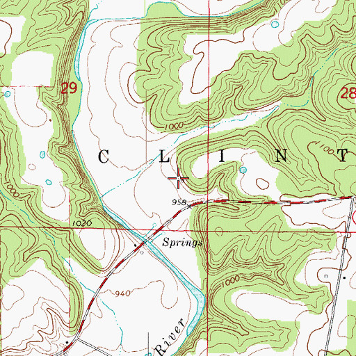Topographic Map of Johnson School (historical), MO