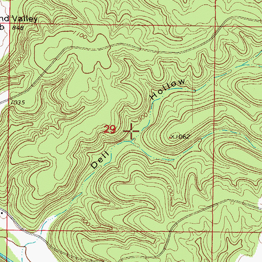 Topographic Map of Round Valley School (historical), MO