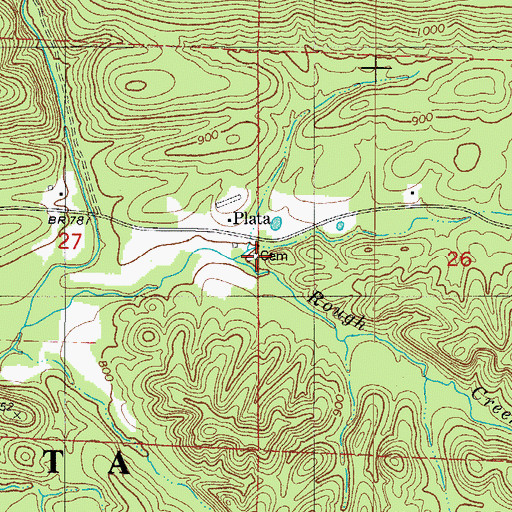 Topographic Map of Rough Creek, AR