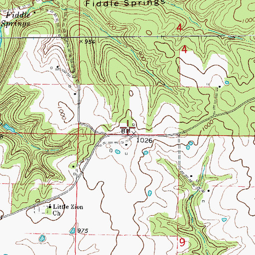 Topographic Map of Omba (historical), MO