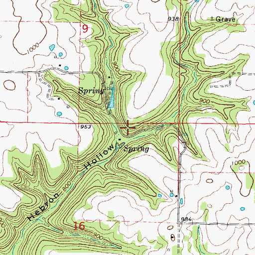 Topographic Map of Round Top School (historical), MO