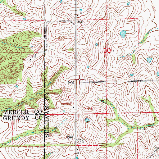 Topographic Map of Pine School (historical), MO