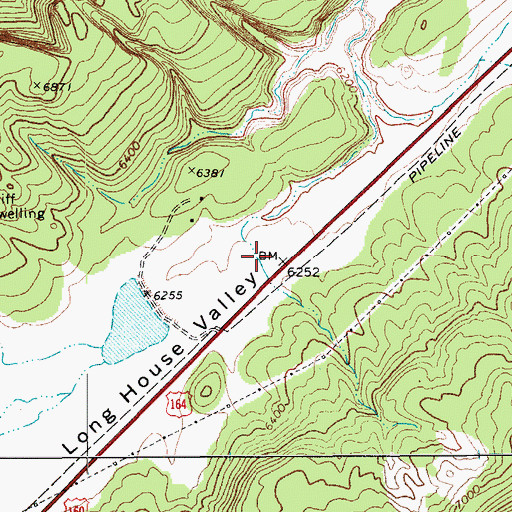 Topographic Map of Long House Valley, AZ