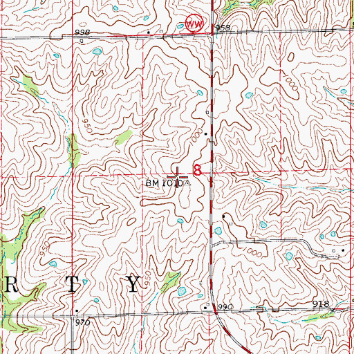 Topographic Map of Griffith School (historical), MO