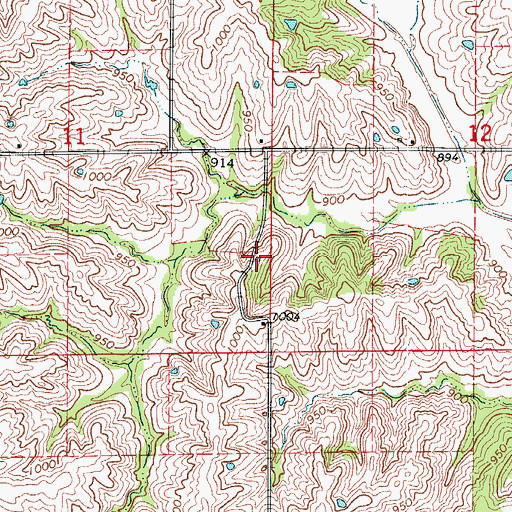 Topographic Map of Center Point School (historical), MO