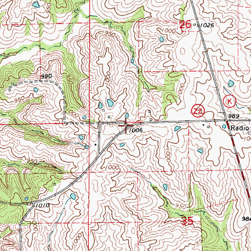 Topographic Map of Judson, MO
