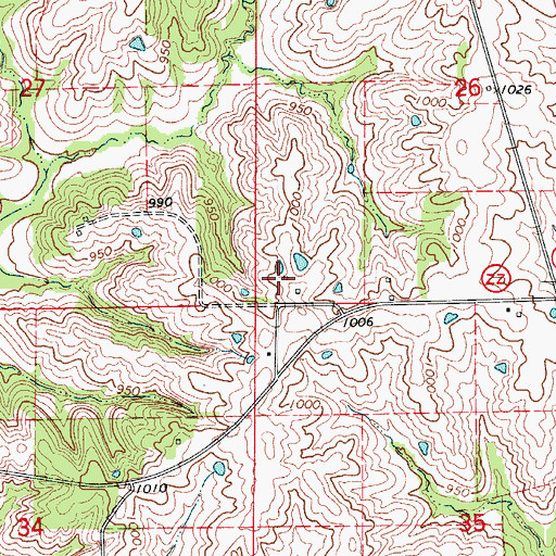 Topographic Map of Judson School (historical), MO