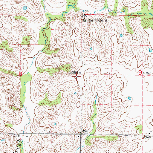Topographic Map of Gilbert School (historical), MO