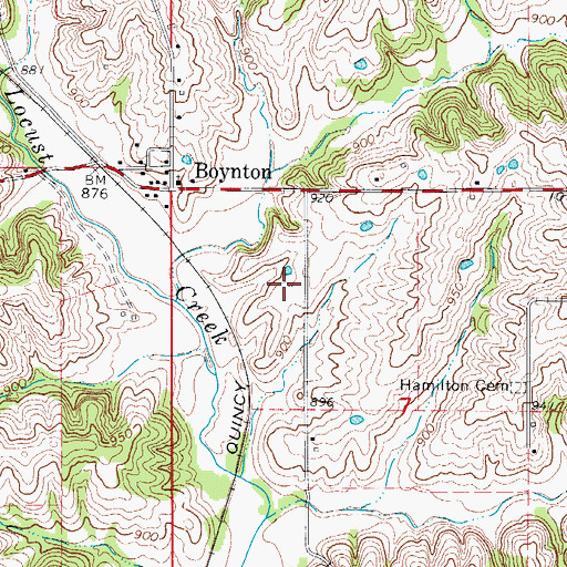 Topographic Map of Boynton School (historical), MO