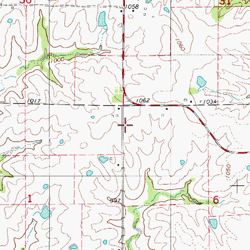 Topographic Map of Beulah School (historical), MO