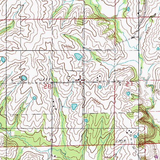 Topographic Map of Fairview School (historical), MO