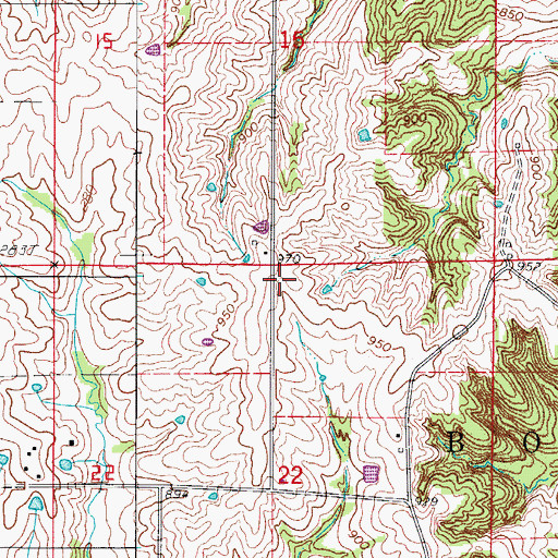 Topographic Map of Eggleston School (historical), MO