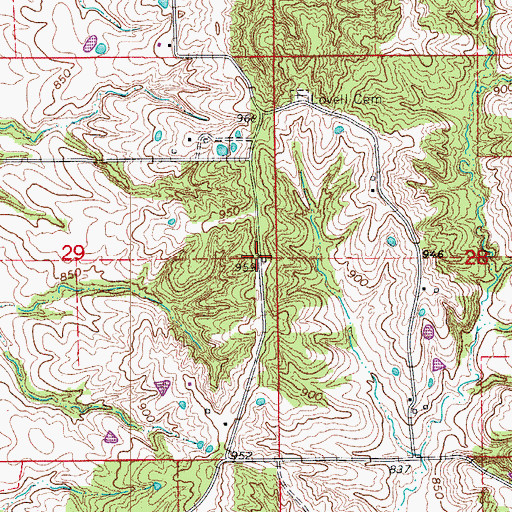 Topographic Map of Gose School (historical), MO