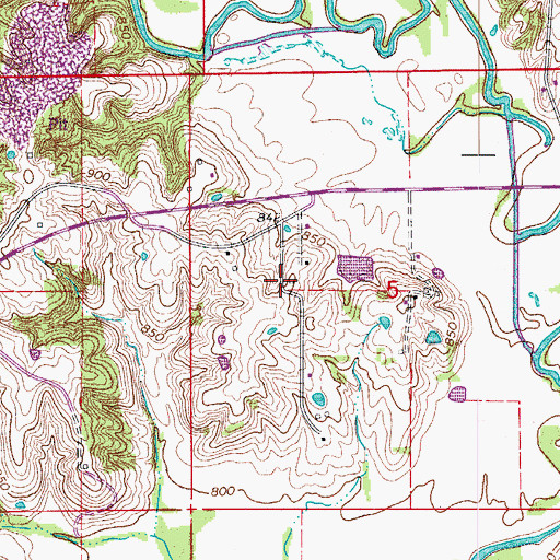 Topographic Map of McClaskey School (historical), MO