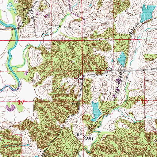 Topographic Map of Mount Vernon School (historical), MO