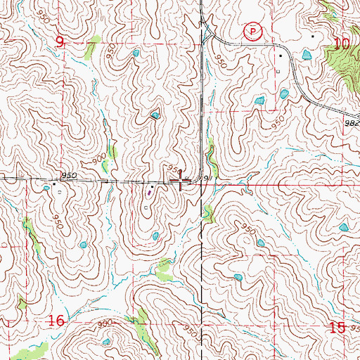 Topographic Map of Sunny Ridge School (historical), MO