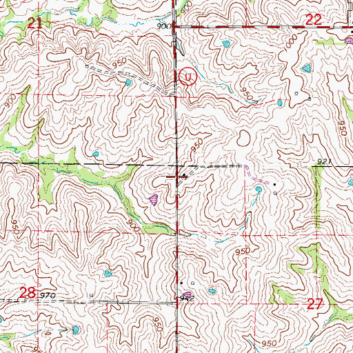 Topographic Map of Prairie Flower School (historical), MO