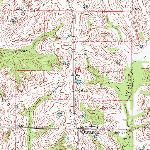 Topographic Map of Owasco School (historical), MO