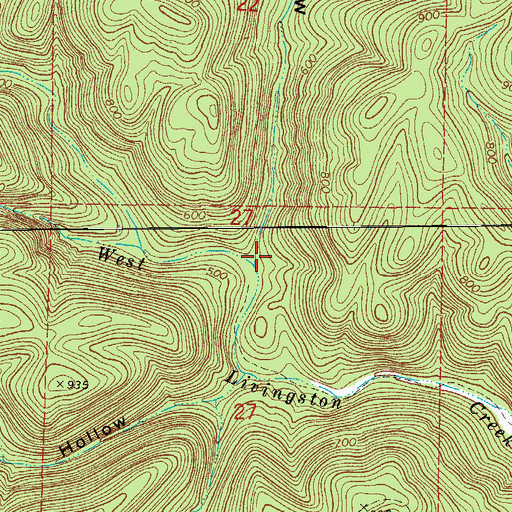 Topographic Map of Rough Hollow, AR