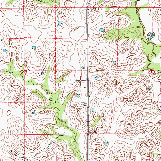 Topographic Map of Johnson School (historical), MO