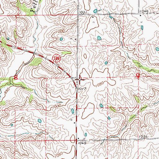 Topographic Map of Comstock School (historical), MO