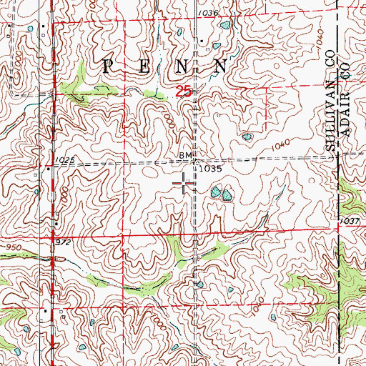 Topographic Map of Hook School (historical), MO